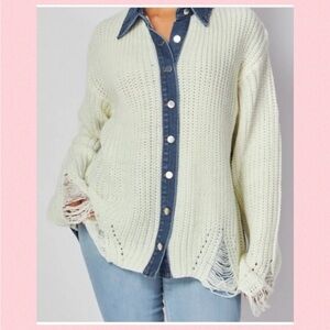 🌸Chunky Knit Denim Cardigan🌸